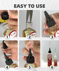 Step-by-step guide of using Door Hinge Lubricant 1 Oz No More Squeaks Squeaky Fix Lube with precision needle oiler