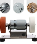 Heavy Duty Mini Electric Bench Sander And Dual Wheel Bench Grinder 96W Stainless Steel Sanding Machine with dual wheels for sharpening tools.