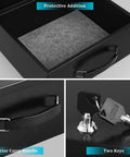Open Boss-Grade Portable Safe Box with key lock, fire-resistant, black, 13.2 x 11 x 5.1 inches, shown with exterior handle and keys.