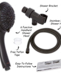 6 Function High Pressure Handheld Shower Kit With Hose And Mount Easy Install Boost Low Water Pressure For Baths In Oil Rubbed Bronze Finish