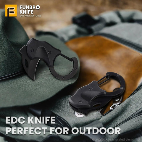 Everyday Carry Dope Mini Pocket Knife With 1.34 Inch Blade on a green hat, showcasing keychain box cutter feature.
