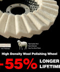 Close-up of 5 Pack Felt Flap Disc Abrasives For Angle Grinder Pro Grade Go To Polishing Wheel for high gloss finish
