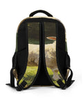 Back view of Forest Meadow Wool Sheep Printed Unisex Backpack Large Capacity All Day Carryall with adjustable straps