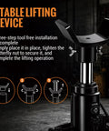 Adjustable Bottle Jack Axle Adapter For 2 To 12 Ton Jacks, Black, showing 3-step tool-free installation process