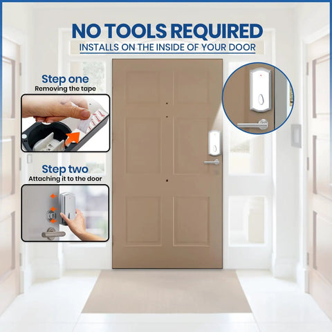 Smart Remote Door Lock Upgrade For Existing Deadbolt With 30 Second Tool Free Install instructions on door