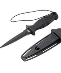 Shiv X Dive Knife For Freediving Spearfishing And Diving With No Slip Rubber Grip Handle Stainless Steel Blade Molded Sheath