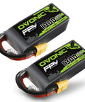 Two 4S 1300mAh 14.8V LiPo Battery With XT60 Connector For RC FPV Racing Drone Quad Copter 100C High Discharge Soft Case
