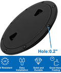 Round Boat Hatch Deck Plate 4 6 8 Inch Non Slip Watertight Inspection Cover Detachable ABS Plastic Marine Yacht RV Gear in black