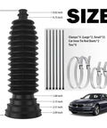Two Pack Thick Silicone Tie Rod Boot Kit For Rack And Pinion Large Caliber Cuttable Inner Boots With Ties And Clamps