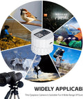Collage showing Telescope Eyepiece Camera, 4MP Digital Camera with 2K Video Recording Via App in various use cases