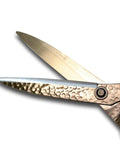 Close-up of Heavy Duty 27 Inch Hedge Shears For Garden Pruning And Border Trimming Long Handle Professional Hedge Clippers With Hammered Pattern Blade