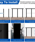 Detailed installation steps for 36 Inch Modular Cable Railing Post Kit For Deck Surface Mount With Heavy Duty Stainless Steel Wire System.