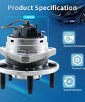 Front Wheel Hub Bearing Assembly Fits Malibu Cobalt HHR G6 Aura With 5 Lug Design And ABS 513214 Premium Replacement