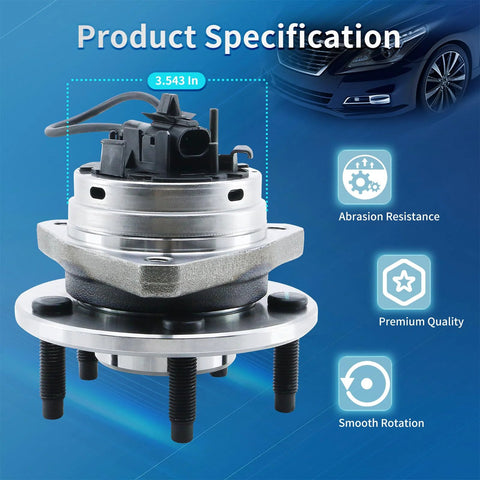 Front Wheel Hub Bearing Assembly Fits Malibu Cobalt HHR G6 Aura With 5 Lug Design And ABS 513214 Premium Replacement