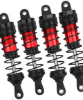 WLtoys 4 Pack RC Oiled Shocks Absorber Set For 1/12 1/14 1/16 Off Road Buggy Cars with red aluminum cylinders