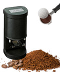 Automatic 58mm Electric Coffee Tamper Featuring Adjustable Pressure Control And Programmable Tamping Cycles with coffee grounds and beans