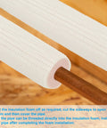Copper pipe inserted into Pipe Insulation Foam Tube For Copper Pipes One Quarter Inch And Three Eighth Inch OD 9.84 Feet Long White Pink