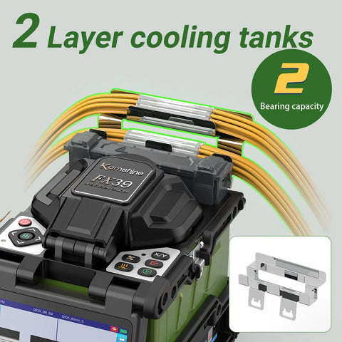 FX39 Fusion Splicer Fiber Optic 6 Second Fast Splice Core Alignment With 6 Motors Touch Screen, close-up view