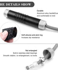 Close-up of aluminum handle with anti-skid ring and tangle-free bearing for Weighted Jump Rope 1lb for Serious Cardio Training