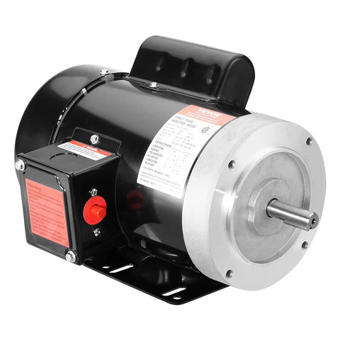 Workhorse 1HP Electric Motor With Reversible CW CCW Rotation For Air Compressors And Farm Machinery, 56C Frame