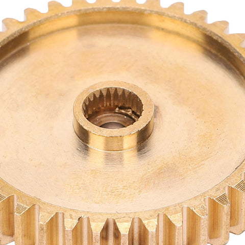 Close-up of Brass Pinion Spur Gear 40 Tooth For Servo 25 Tooth Spline 0.8 Mod Industrial Robot Part 4305 0025 0040