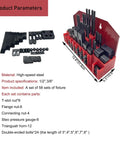 1/2 Inch T-Slot Clamping Kit, 58-Piece Milling Machine Fixture Set With Nuts, Bolts, Horns And Gauges displayed with packaging
