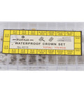 Stem Extender and Crown Set for Watch Repair High Hardness Wear Resistant Replacement Parts Kit with waterproof crowns visible