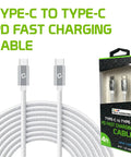 Dual USB C PD 60W Fast Charging Cable With 5Gbps Data Transfer For Power Delivery High Capacity Charging For Mobile Devices Tablets And More Black Ultra Durable Braided Cable, 4ft braided white