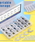 Universal Body Shim Kit 144 Pcs Set For Auto Alignment And Camber Adjustments Includes 1/16 Inch 1/64 Inch 1/32 Inch And 1/8 Inch Shims For Precise Body Part Alignment And Fit in plastic storage case.