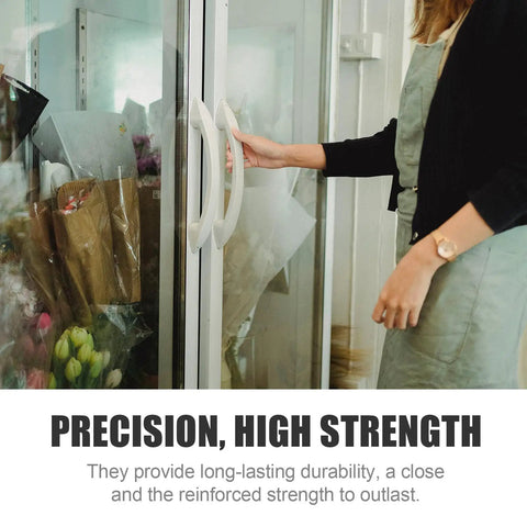 Person opening door with Adjustable 35mm Shaft Stainless Steel Refrigerator Freezer Door Hinge Replacement Part for Small Fridges.