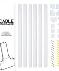 Under Desk Cable Management Kit With 150in Total Coverage, 6 Pack Raceway For Wires, adhesive and screws included