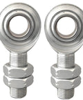Two Pack 1/2 Inch Rod End Bearings Chromoly Steering Shaft Support Kit Spherical Rod End Right Hand 1/2-20 Male Thread With Jam Nuts Heavy Duty Joint For Durable Hydraulic Cylinder Machinery, two bearings with jam nuts