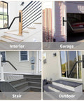 Sturdy Outdoor Stair Handrail Built Tough For One To Two Steps Delivering Slip Resistant Grip at an outdoor entryway.
