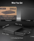 Packaging of the 2U Locking Rack Drawer With Beefy Metal Build, Pre-Cut Foam, Smooth Sliding And Secure Latch