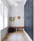 Soft Black 13 Inch UFO Style Semi Flush Mount Ceiling Light Fixture For Bedroom Entryway Kitchen And Living Room With Frosted Glass Shade And Sleek Metal For A Dope Modern Farmhouse Glow Easy Install in a cozy entryway.