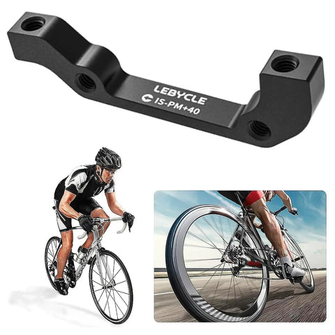 Post Mount To IS Disc Brake Adapter Dope Upgrade For 160mm 180mm 203mm Rotors CNC Aluminum Caliper Mount shown with cyclist illustration