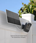 Wireless Outdoor Security Camera 1080P HD Night Vision Motion Detection Weatherproof 2 Way Audio With app control on a fence