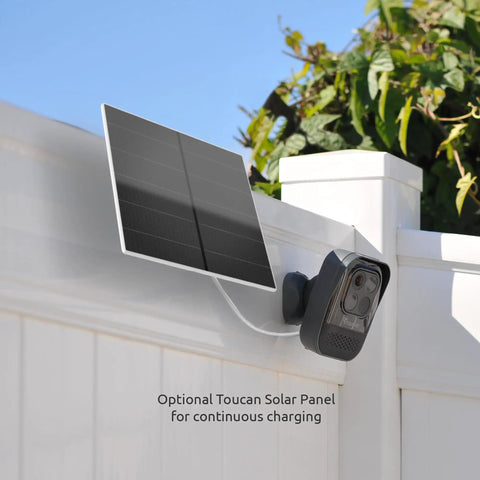 Wireless Outdoor Security Camera 1080P HD Night Vision Motion Detection Weatherproof 2 Way Audio With app control on a fence