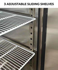 Professional Grade Heavy Duty Commercial Freezer And Refrigerator Featuring Zero Frost Frost Free Design with 3 adjustable sliding shelves.