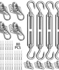 6 Inch Stainless Steel Shade Sail Hardware Kit For Rectangle And Triangle Installations, Heavy Duty Outdoor Canopy Fixing Accessories