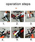 Step-by-step operation of the No Sweat 2300W Portable Electric Pipe Threading Machine for threaded pipe work.