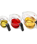 Angled 3 Piece Measuring Cup Set With Read From Above Design Liquid Measuring Cups For Easy Pouring And Quick Reads Ergonomic Kitchen Essentials