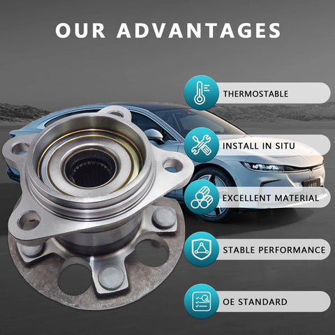 Rear Wheel Bearing Hub Assembly 512284 For Toyota Highlander AWD 2004-2013, Venza AWD 2009-2016, Lexus RX330 RX350 RX400h AWD 2004-2009