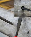 Ten Piece Needle File Set With Pro Grade Hardened Alloy Steel Mini Files demonstrating metal shaping on steel surface