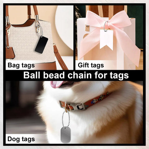 100 Pieces 11.2 Cm Ball Bead Chain Keychain Links in Assorted Colors for DIY Jewelry Making Keychains Tags Mini CD Case Photo Card Holder Protectors and Light Duty Metal Bead Connectors for bag, gift, and dog tags