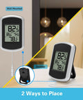 Wired Indoor Outdoor Thermometer With 2.1 Inch Display, 78.74 Inch Waterproof Probe, Fahrenheit Only, Real Time Indoor Outdoor Temp Monitor, Min Max Records, Easy Setup For Home Porch Or Garage wall-mounted and desktop