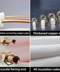 16 Ft Copper Tubing Extension Kit For Your Mini Split AC And Heating Setup With 1/4 Inch 3/8 Inch And 1/2 Inch ODs Insulated Coil Line