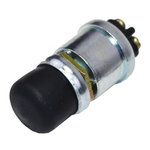 Momentary Push Button Start Switch With Neoprene Cap And Panel Mount Fits Five Eighth Inch Hole Screw Terminal Universal Black Beefed-Up Automotive Start Button For Cars Trucks And Jeeps black neoprene cap close-up