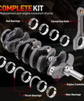 Super Reliable 2.4L Engine Crankshaft Connecting Rods And Bearings Kit Fits Perfect On Hyundai with labeled components