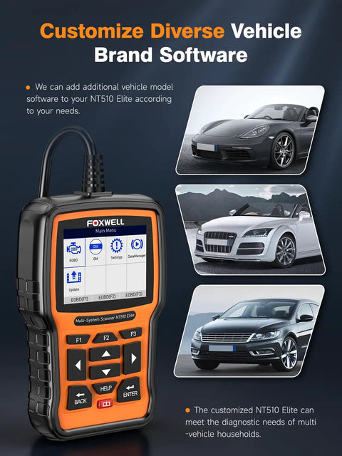 NT510 Elite OBD2 Scanner For Honda And Acura Bidirectional Full System Diagnostics with vehicles and brand software options